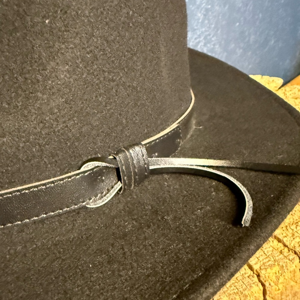 SUNDRY AFTERNOONS Black Wool Felt Hat with Leather Band - Picture 9 of 9
